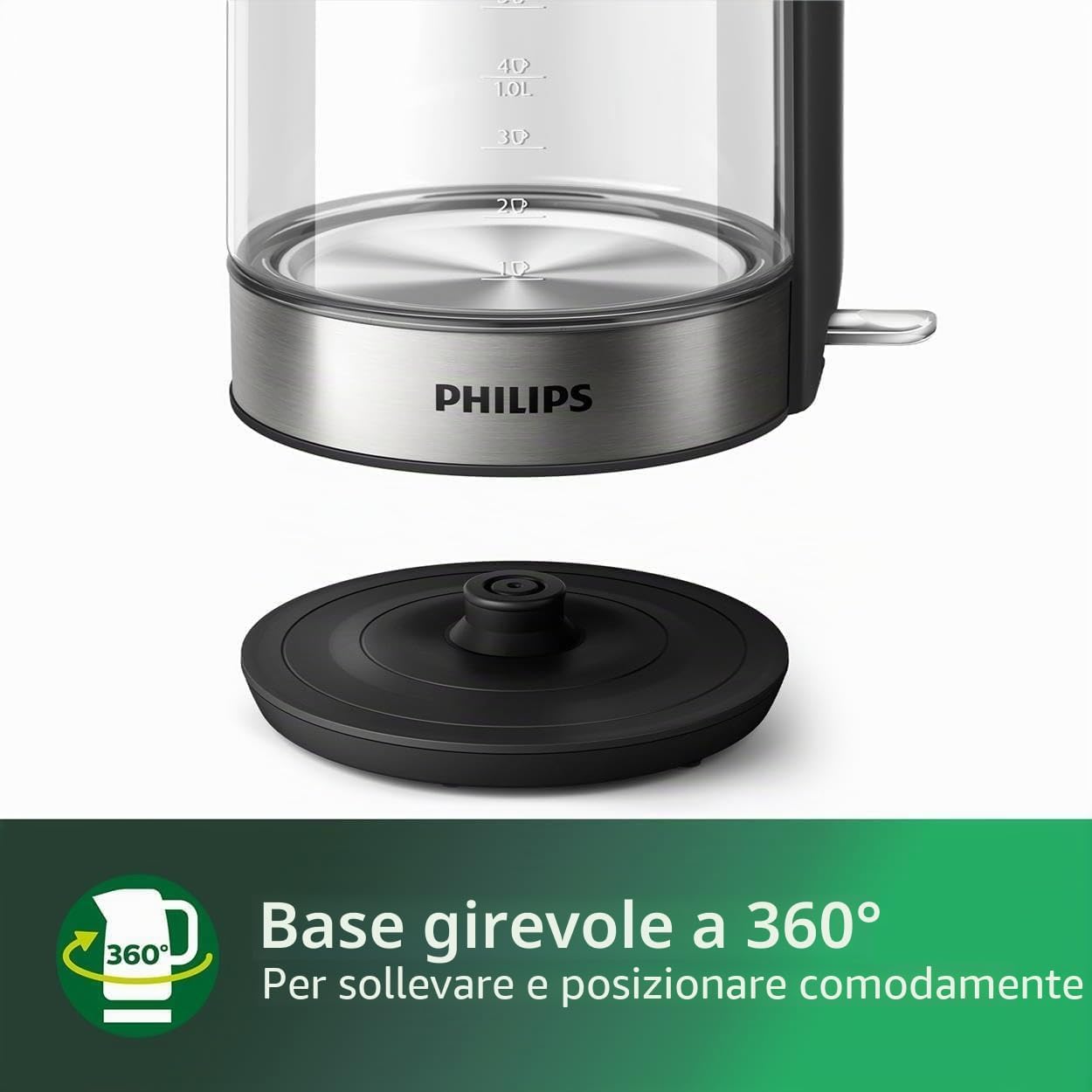 Thumbnail 6 de Philips Bollitore Elettrico Serie 5000 HD9339/80 – 1,7 L, vetro elegante