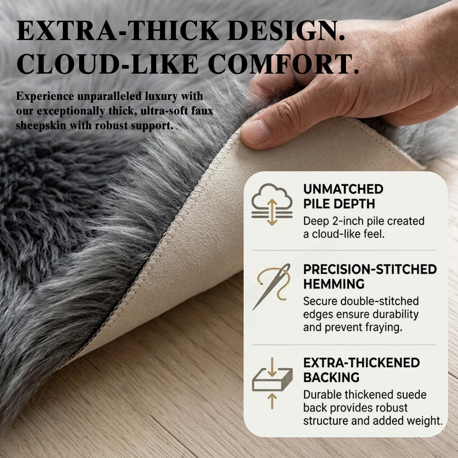 Thumbnail 2 de Mishukaze Tapis de Salon – Tapis de Course 50 x 80 cm Gris foncé, lavable et antidérapant