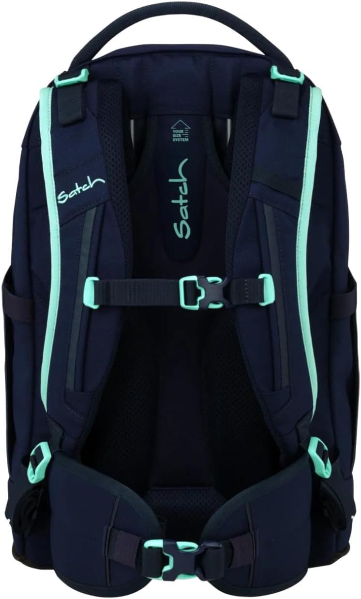 Detalle 2 de Satch Schulrucksack Pack Ocean Mint – Blau, 30 Liter: Praktischer Schulrucksack mit ergonomischem Tragesystem