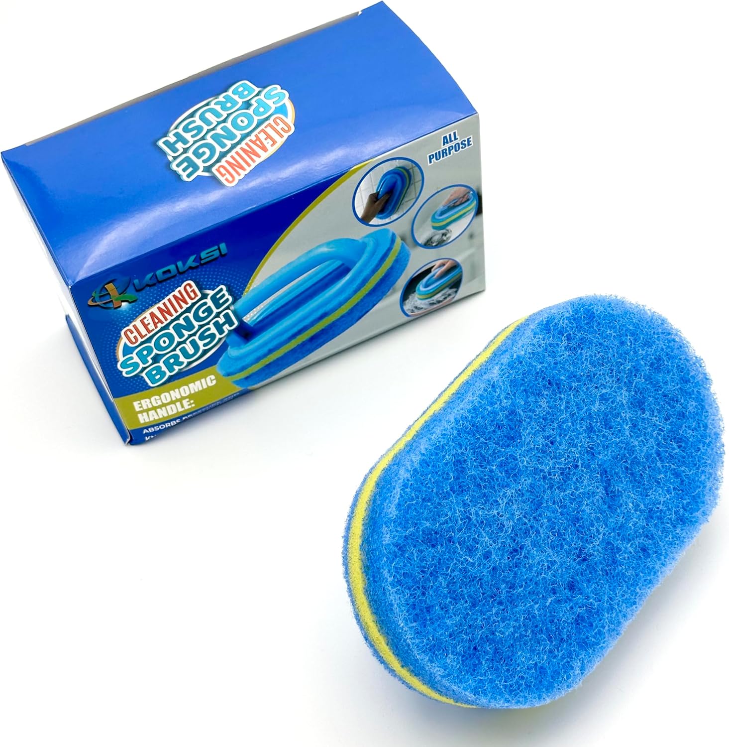 Detalle de KOKSI Cleaning Brush with Ergonomic Handle for Bathroom, Kitchen, Bathtub, Shower & Toilet