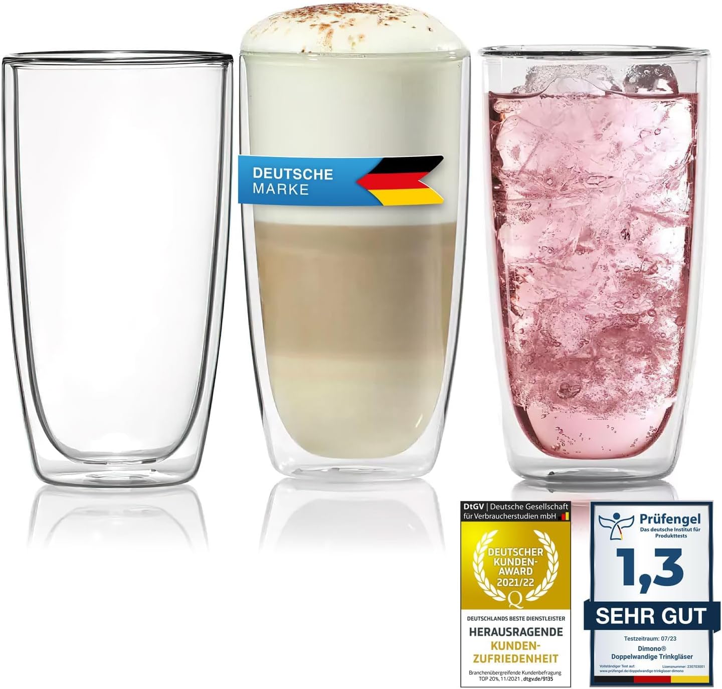 Detalle de Dimono Double-Wall Borosilicate Glass Tumbler, 450 ml