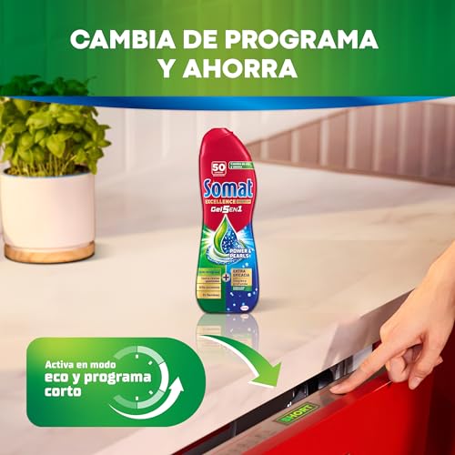 Detalle de Somat Excellence Gel Anti-Grasa (70 lavados) – lavavajillas líquido desengrasante
