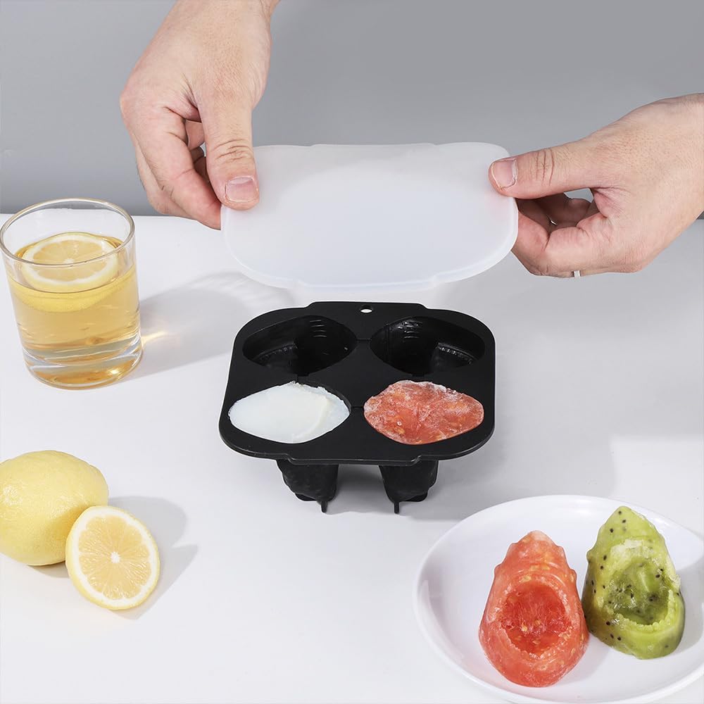 Detalle 2 de Ice Cube Mold: Sharks & Penguins Freezer Mould with Lid – Silicone Fun for Drinks