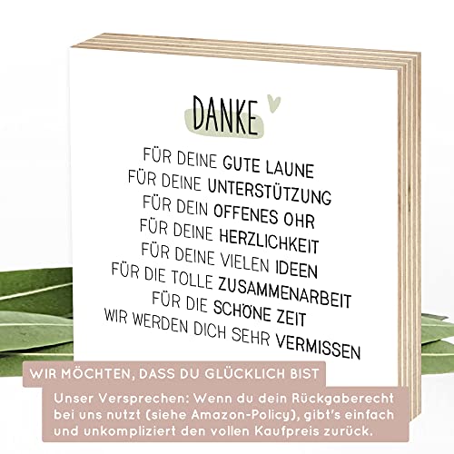 Thumbnail 8 de Wunderpixel Holzbild Abschieds-Geschenk Kollegin – Danke-schön, 15x15x2 cm, Birkenholz