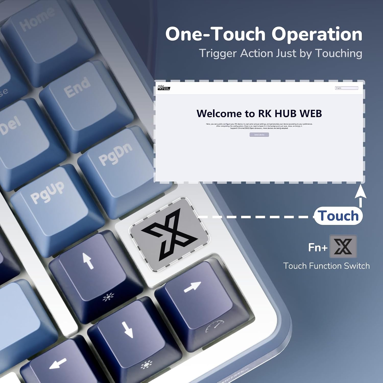 Detalle de RK ROYAL KLUDGE X87 Gasket Mechanical Keyboard — 75% Wireless with Volume Knob, X-Plate Touch, Hot-Swappable, Beige Switch