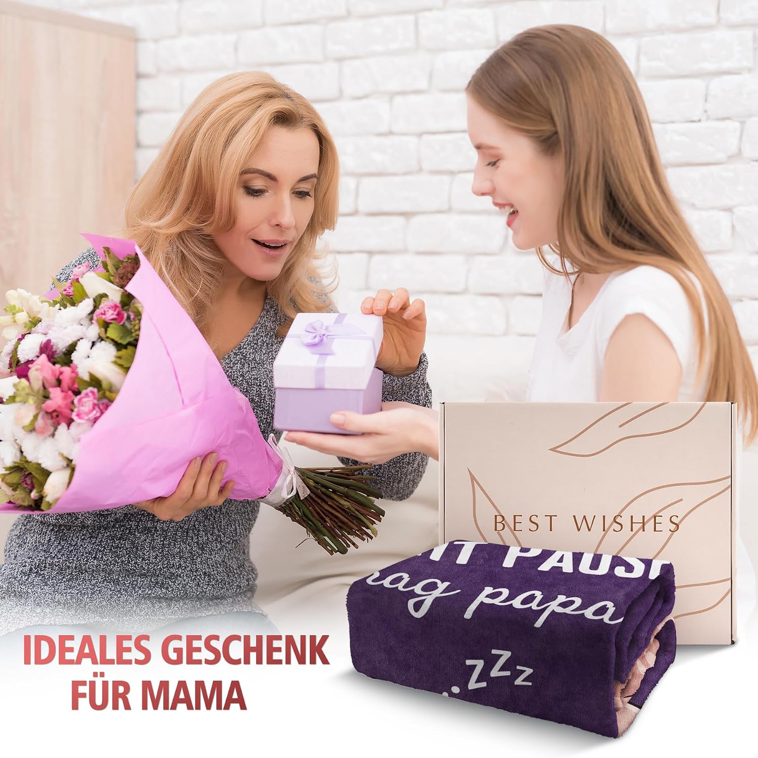 Thumbnail 1 de Encoink Muttertagsgeschenk Kuscheldecke 157×132