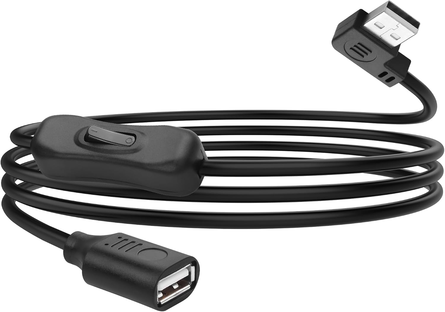 Detalle de YACSEJAO USB-Verlängerungskabel mit EIN/Aus-Schalter 90°-Winkel, 1,5 m – USB 2.0