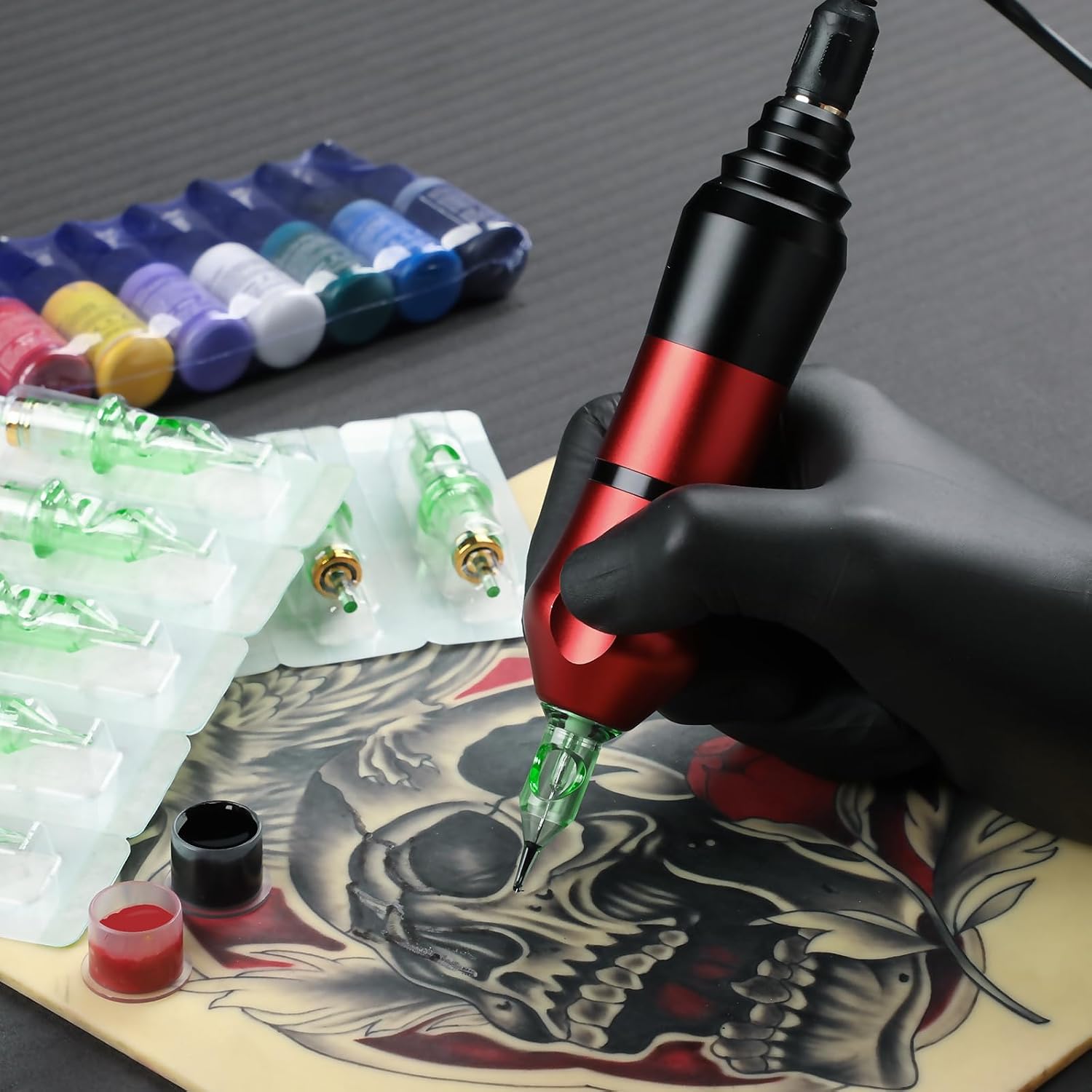 Detalle 2 de RHEIN RN-TKP6B-2 Tattoo Maschine Set 10PCS