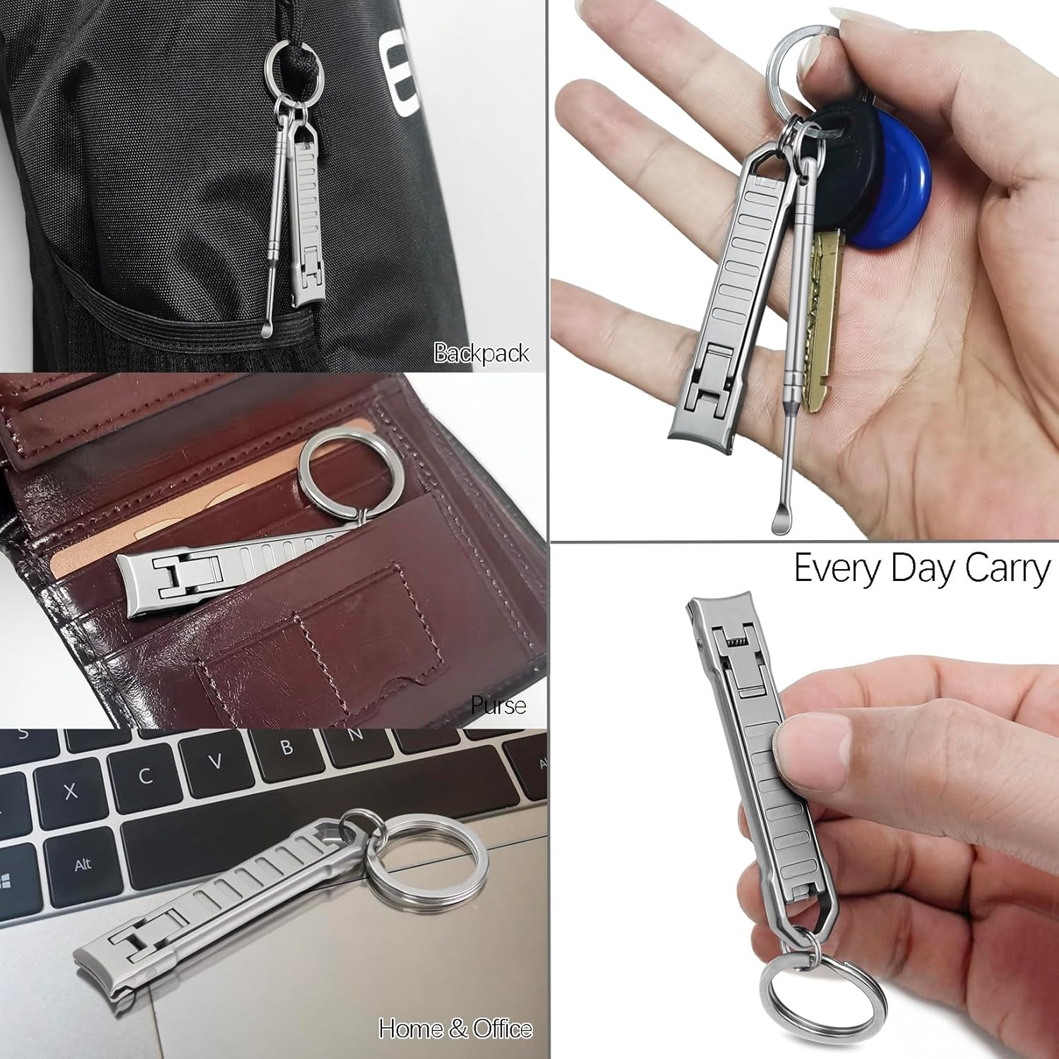 Detalle 2 de VOGARB Keychain Nail Clippers for Men with File and Earpick