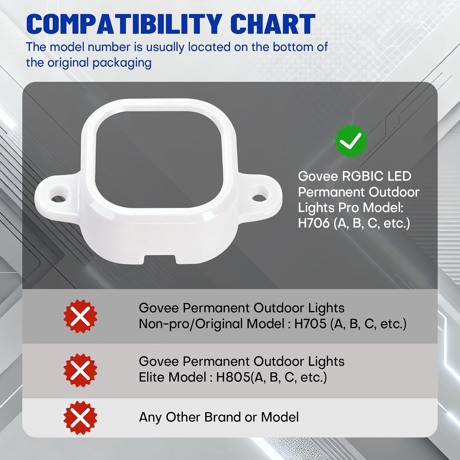 Detalle de Govee-Compatible Mounting Brackets, 65-Piece Set