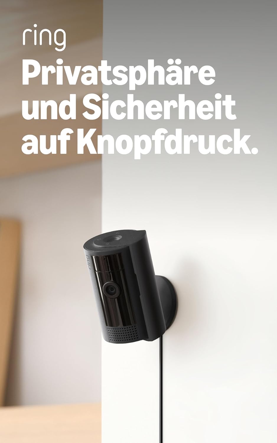 Detalle de Ring Innenkamera (2. Gen.) – Überwachungskamera für Innenräume, 1080p, Privatsphäre-Sichtschutz, WLAN, ideal für Haustiere | 4er-Set