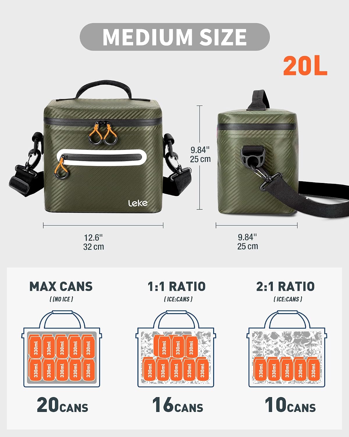 Thumbnail 4 de Lekesky Cool Bag 12/20L: Waterproof, Leakproof Insulated Lunch Bag for Work and Outdoors