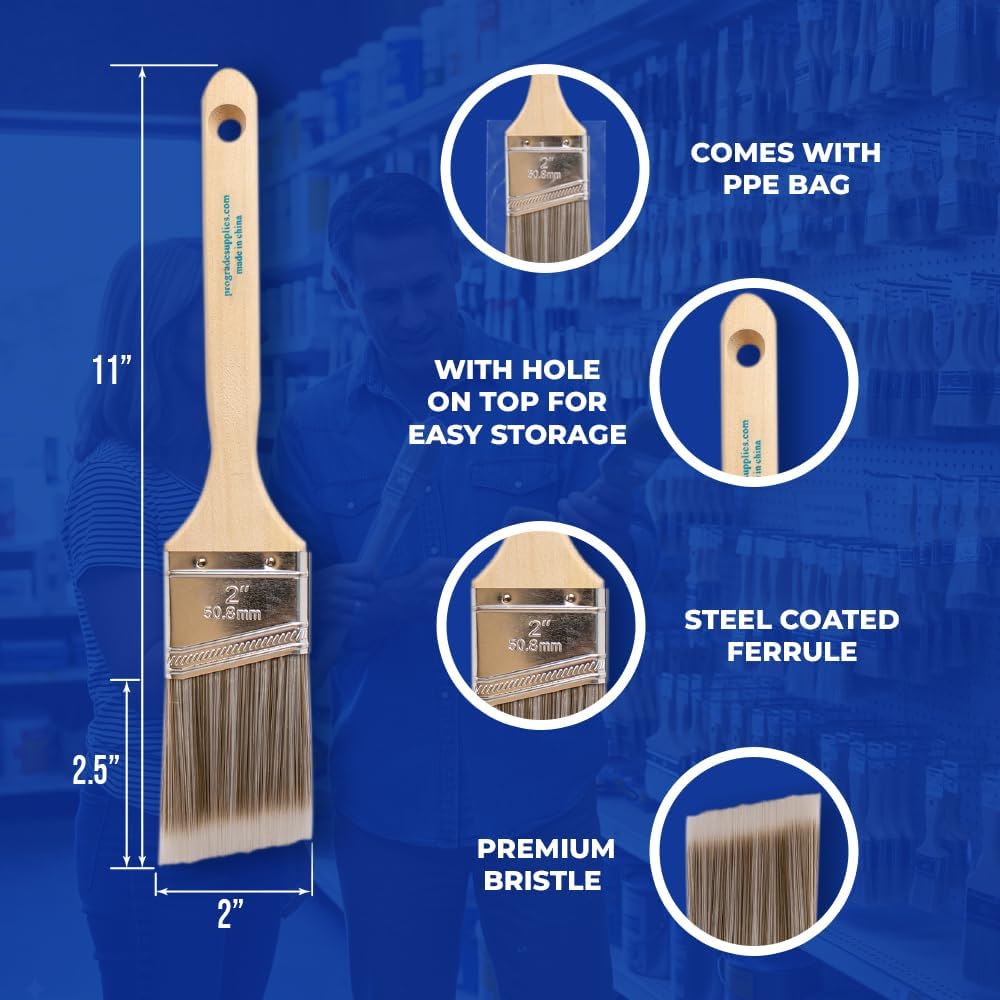 Detalle de Angled Paint Brushes, 2-Inch
