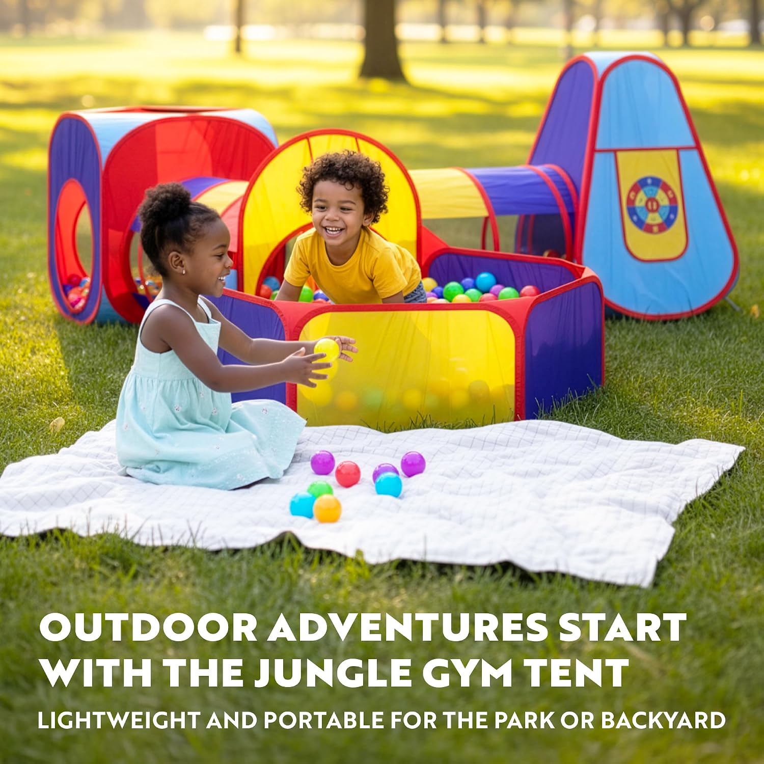Thumbnail 6 de Playz 5pc Kids' Play Tents & Tunnels — Ball Pit, Pop-Up Playhouses & Indoor/Outdoor Obstacle Course