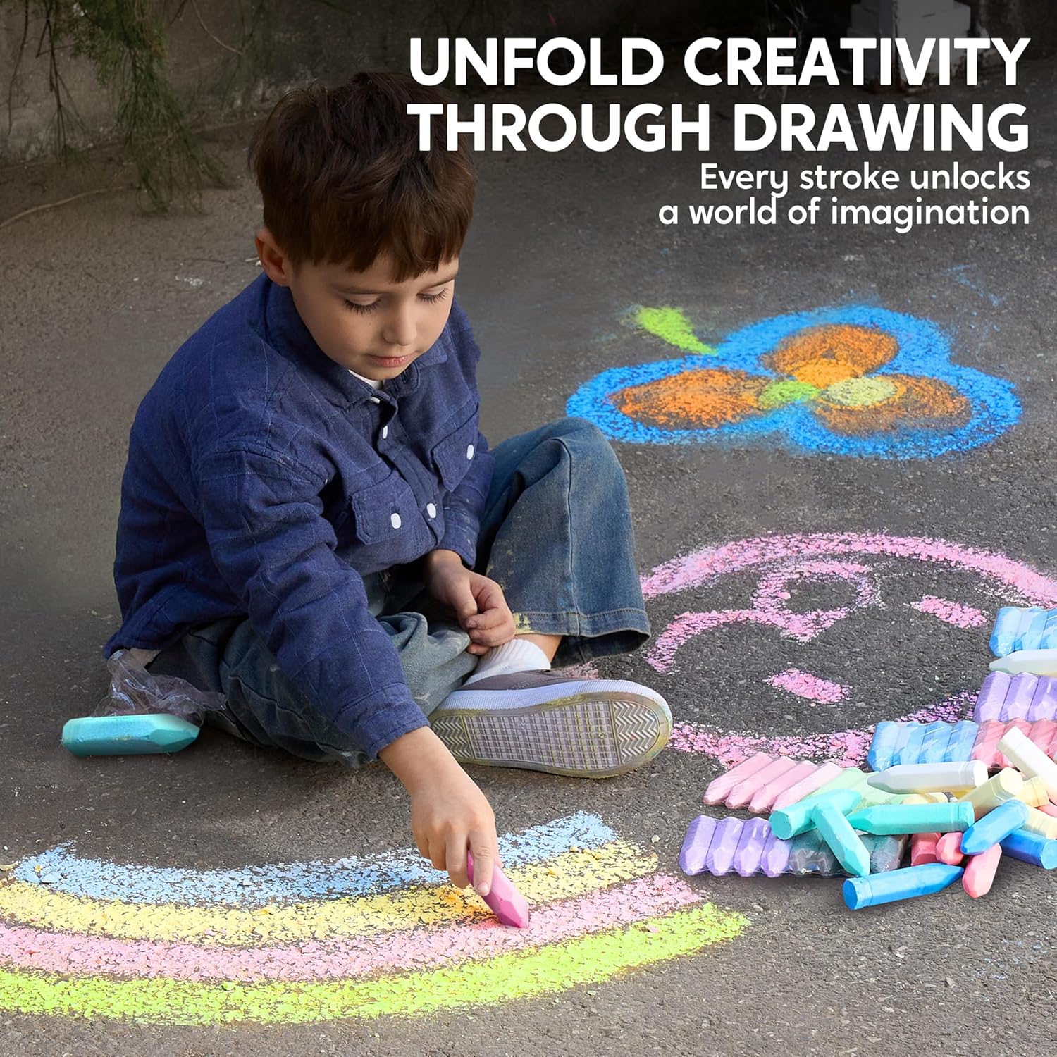 Thumbnail 4 de JOYIN 144-Piece Cone Shaped Washable Sidewalk Chalk (12 Colors) — Non-Toxic Jumbo Outdoor & Classroom Chalk
