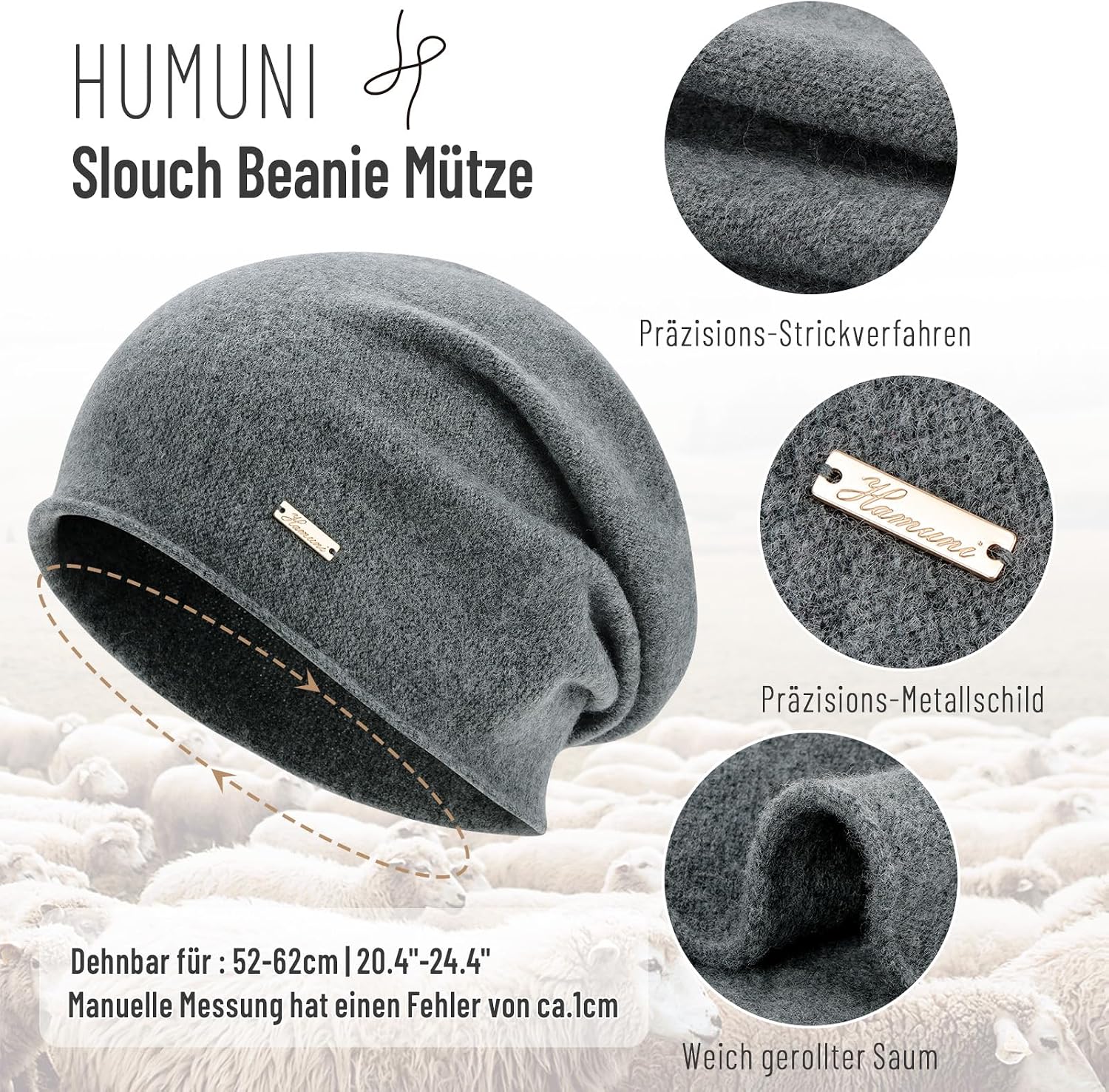 Detalle de HAMUNI Mütze Australische Wolle 100%