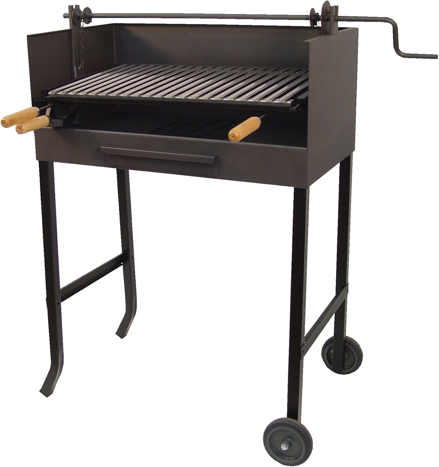 Detalle de IMEX EL ZORRO 71535 – grill węglowy z windą, stal nierdzewna, czarny