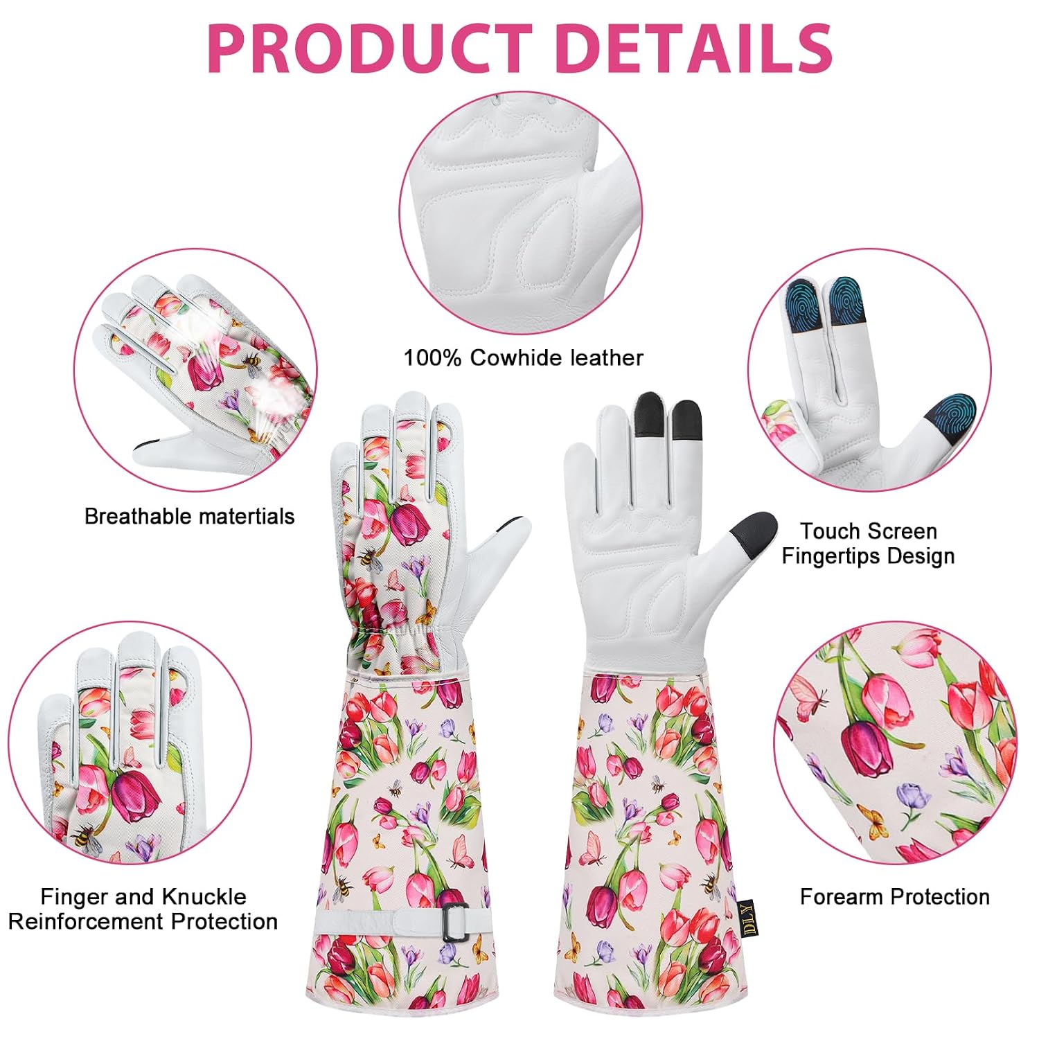 Detalle 2 de DLY Gardening Gloves Thorn-Proof Leather Medium