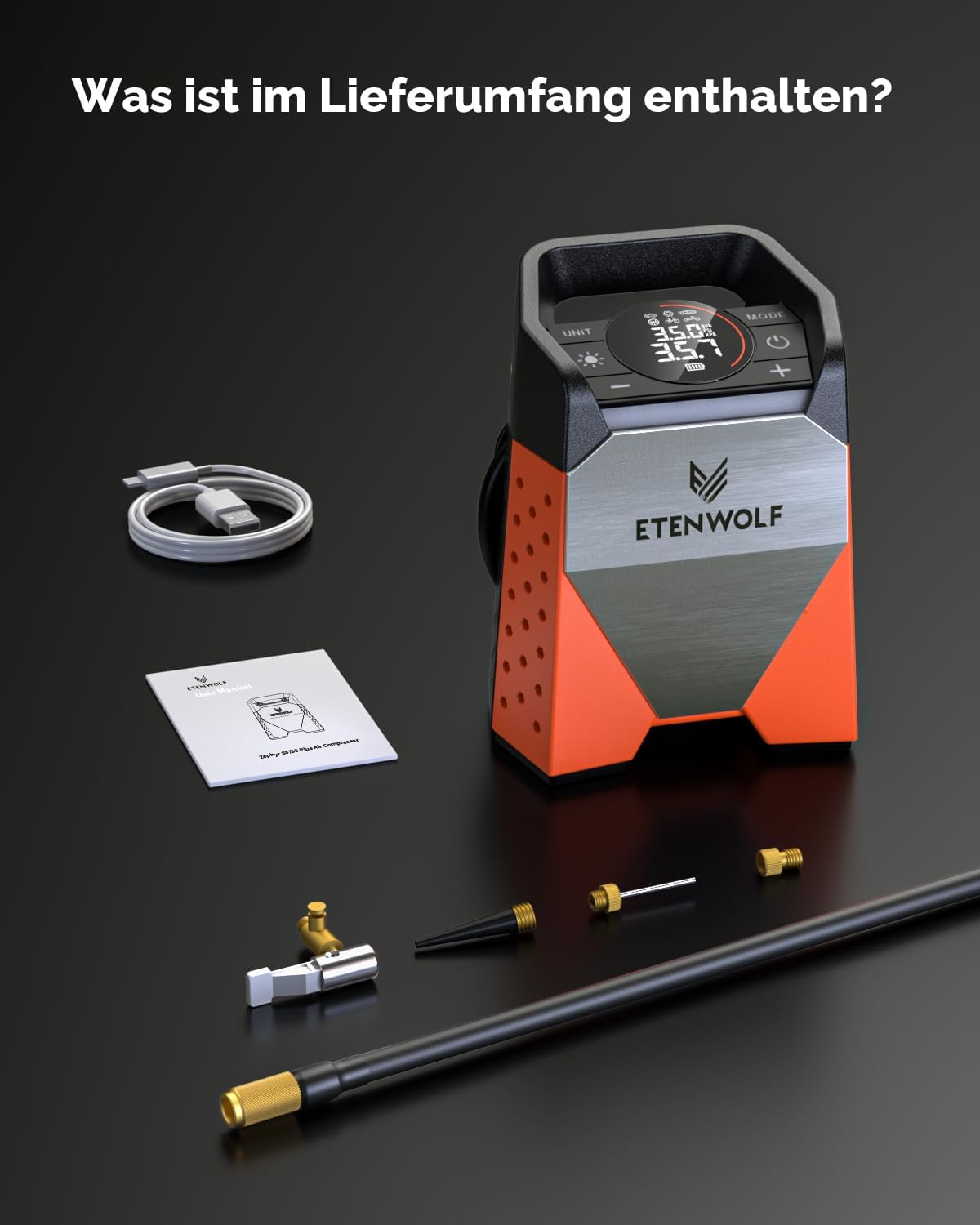 Thumbnail 5 de ETENWOLF ZEPHYR S3 7800 mAh Luftkompressor
