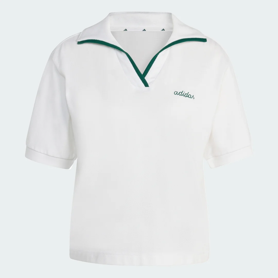 Detalle 2 de Polo bordado Seasonal Essentials Colorpop de Adidas — Blanco