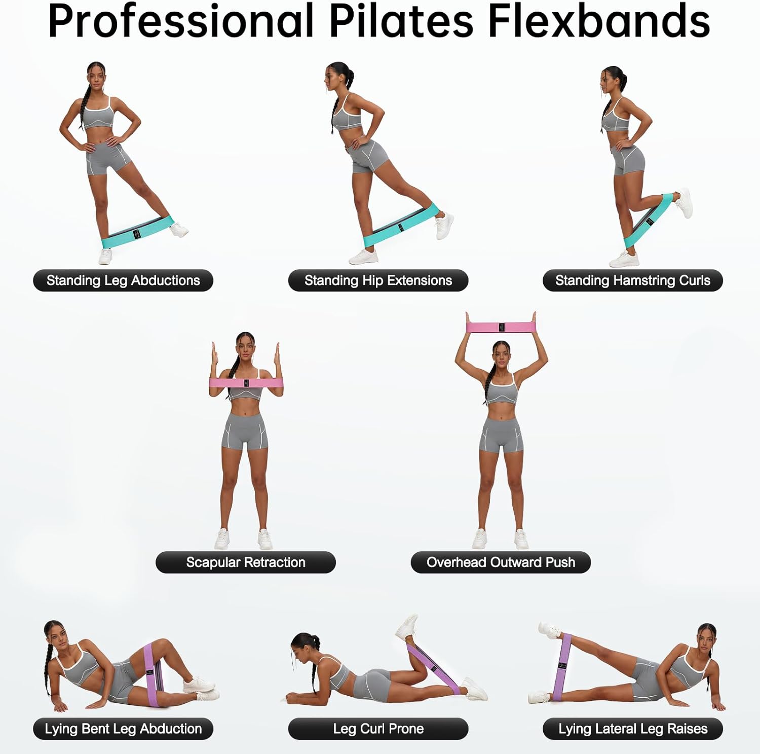 Thumbnail 1 de Renoj Resistance Bands 3‑Set: Fabric Loops for Pilates, Yoga & Full-Body Training