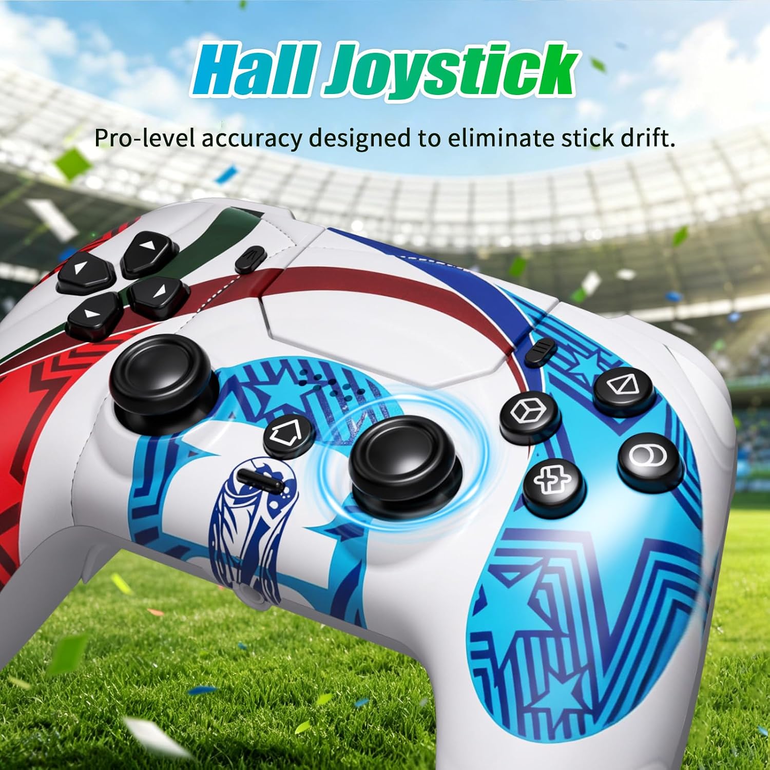 Detalle de YUYIU Wireless Controller P5 World for PS5, Hall Effect Sticks, 1500mAh Battery