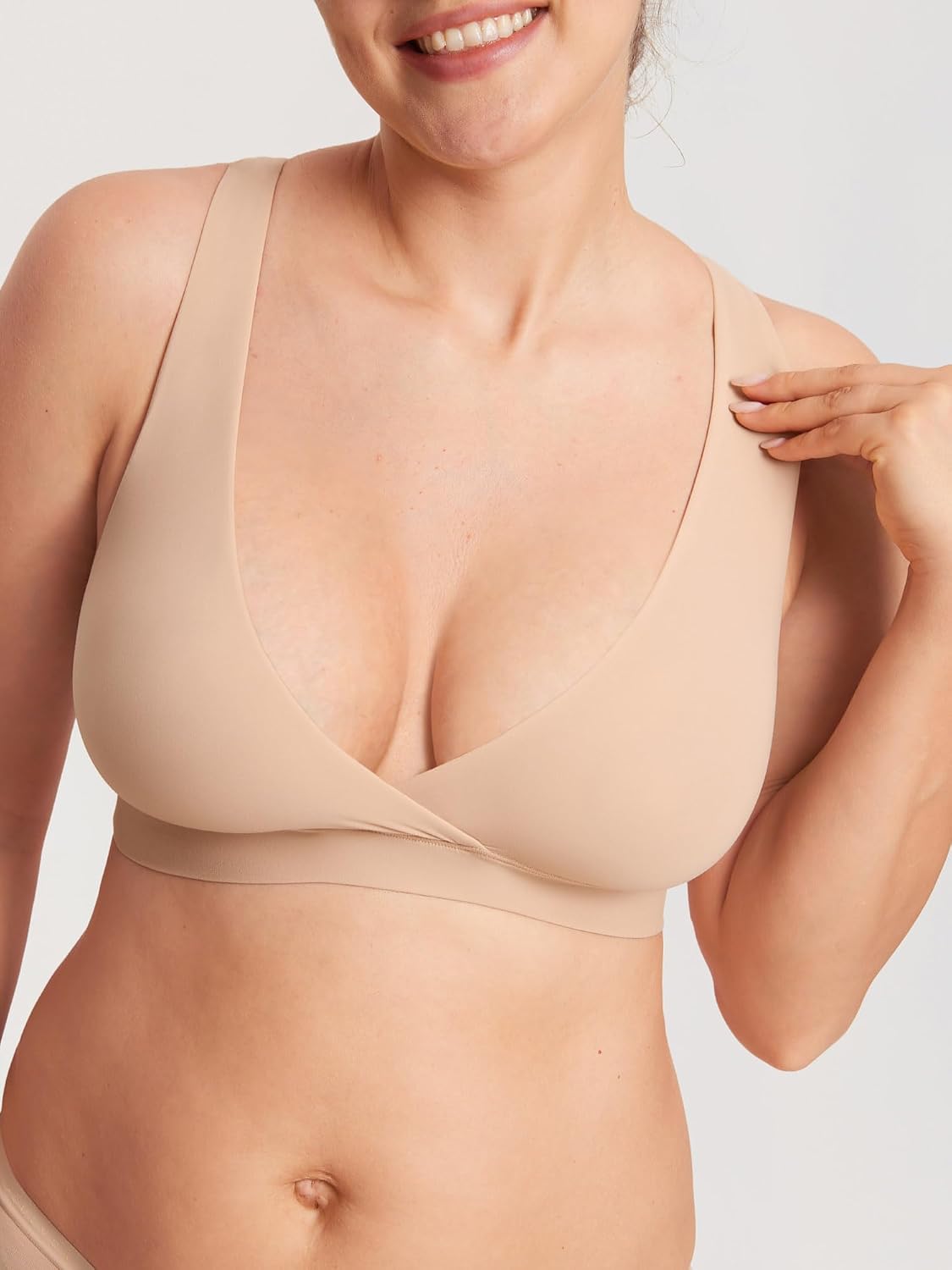 Detalle de MOMANDA Still-BH ohne Bügel Soft Racerback (Seamless Bralette) für Schwangerschaft & Stillzeit