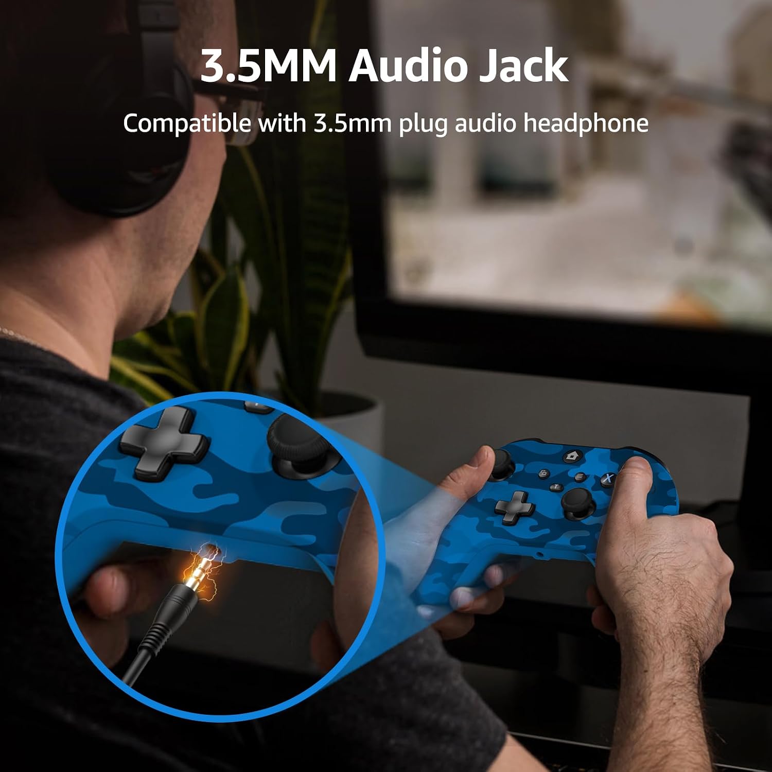 Thumbnail 6 de GMVOX Wireless Controller, Blue Camo, Hall Effect Controls and 2.4G Adapter