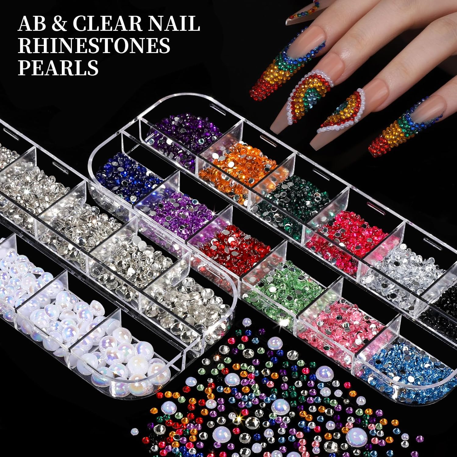 Thumbnail 5 de FANDAMEI Nail Charms Kit 8 Boxes 💅