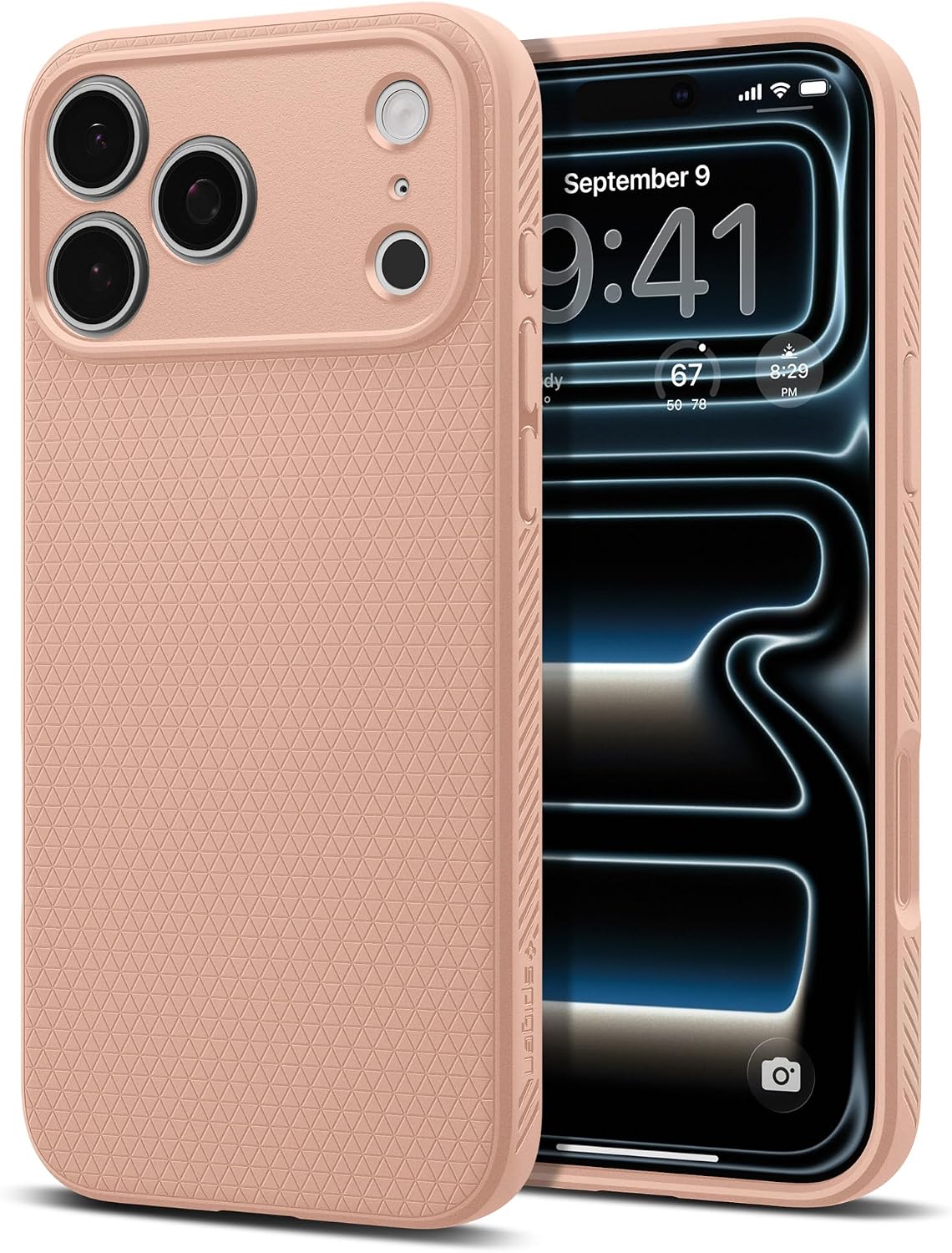 Detalle de Spigen Coque Liquid Air pour iPhone 17 Pro Max (édition 2025, flexible) – Rose Titane