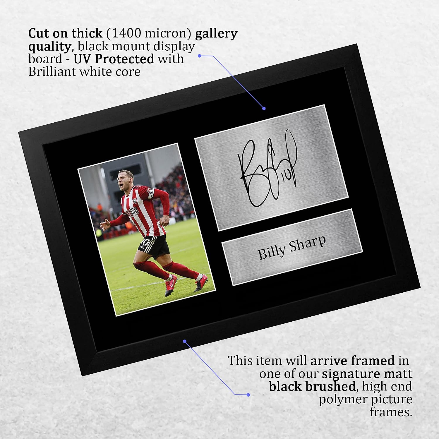 Thumbnail 2 de HWC Trading Billy Sharp Sheffield United signed autograph A4 framed picture (A4, black frame)