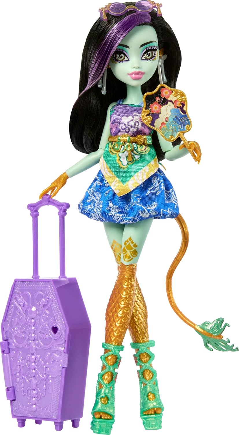 Detalle 2 de Monster High Skulltimate Secrets Jinafire doll set with 19 surprises