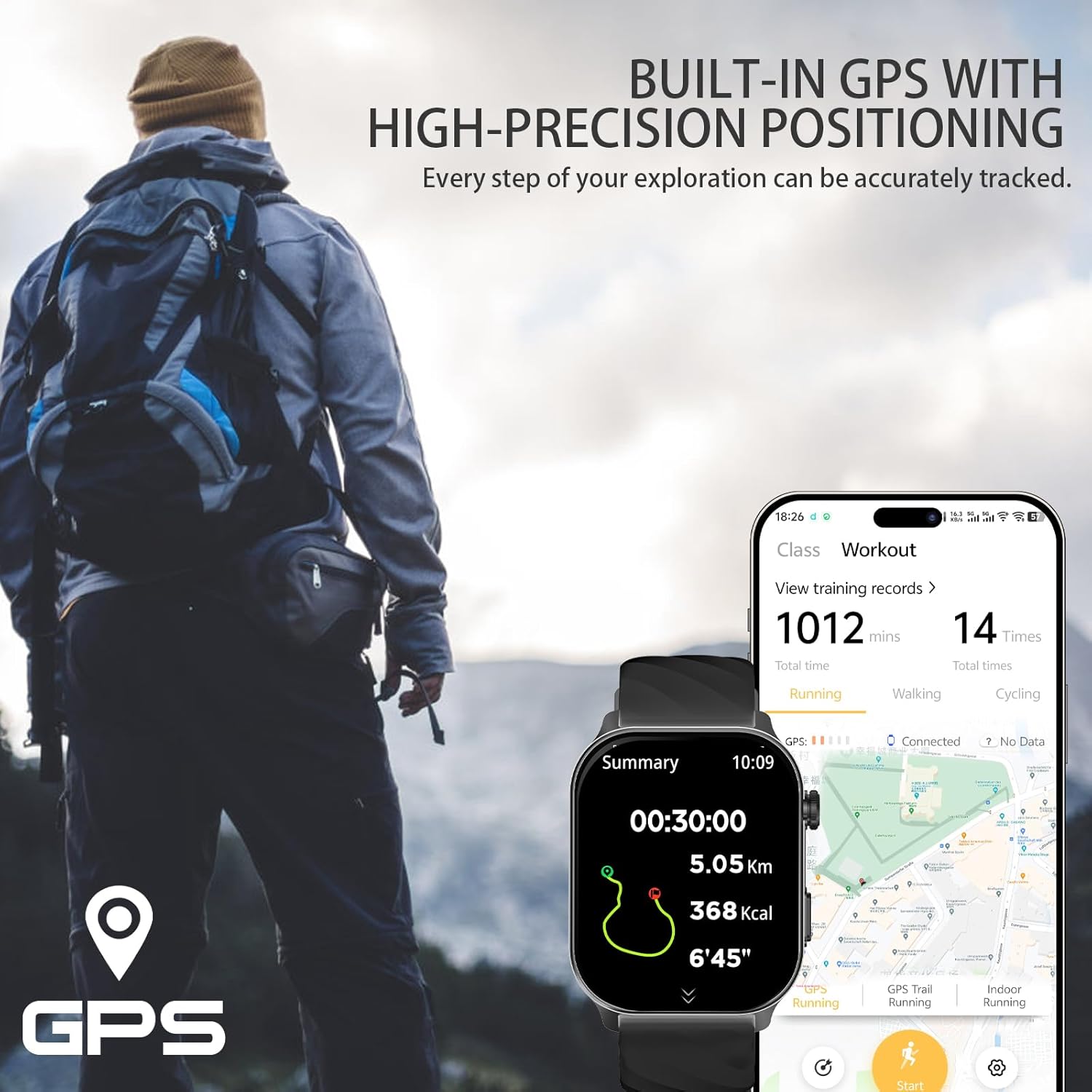 Thumbnail 1 de BingoFit GPS Smart Watch (2.01'' Ultra Large Screen) with Heart Rate, Sleep & SpO2