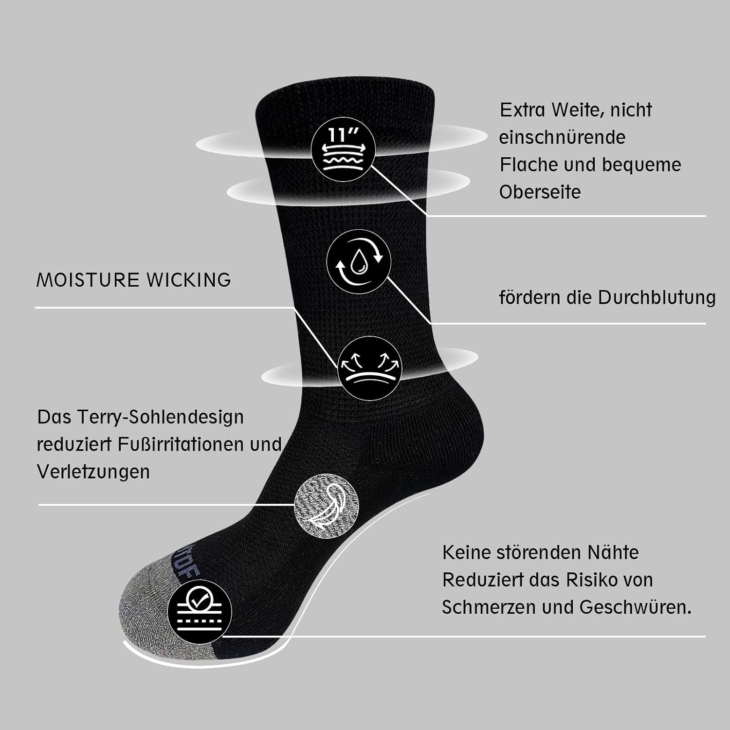 Thumbnail 3 de LOFIR Diabetiker Socken Herren 39–46