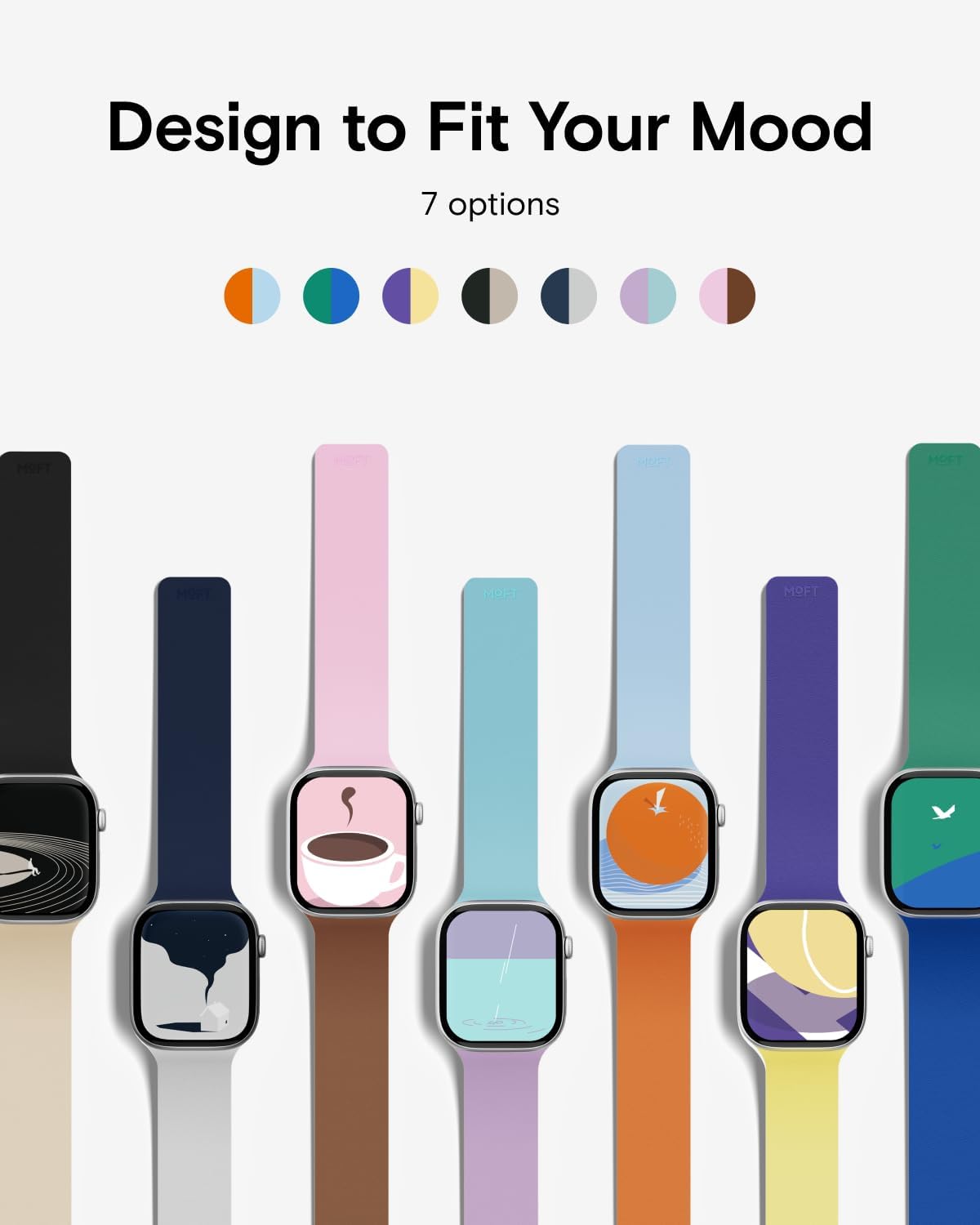 Detalle de MOFT Snap Duo magnetic Apple Watch bands (Duo-Colour) with soft textured silicone