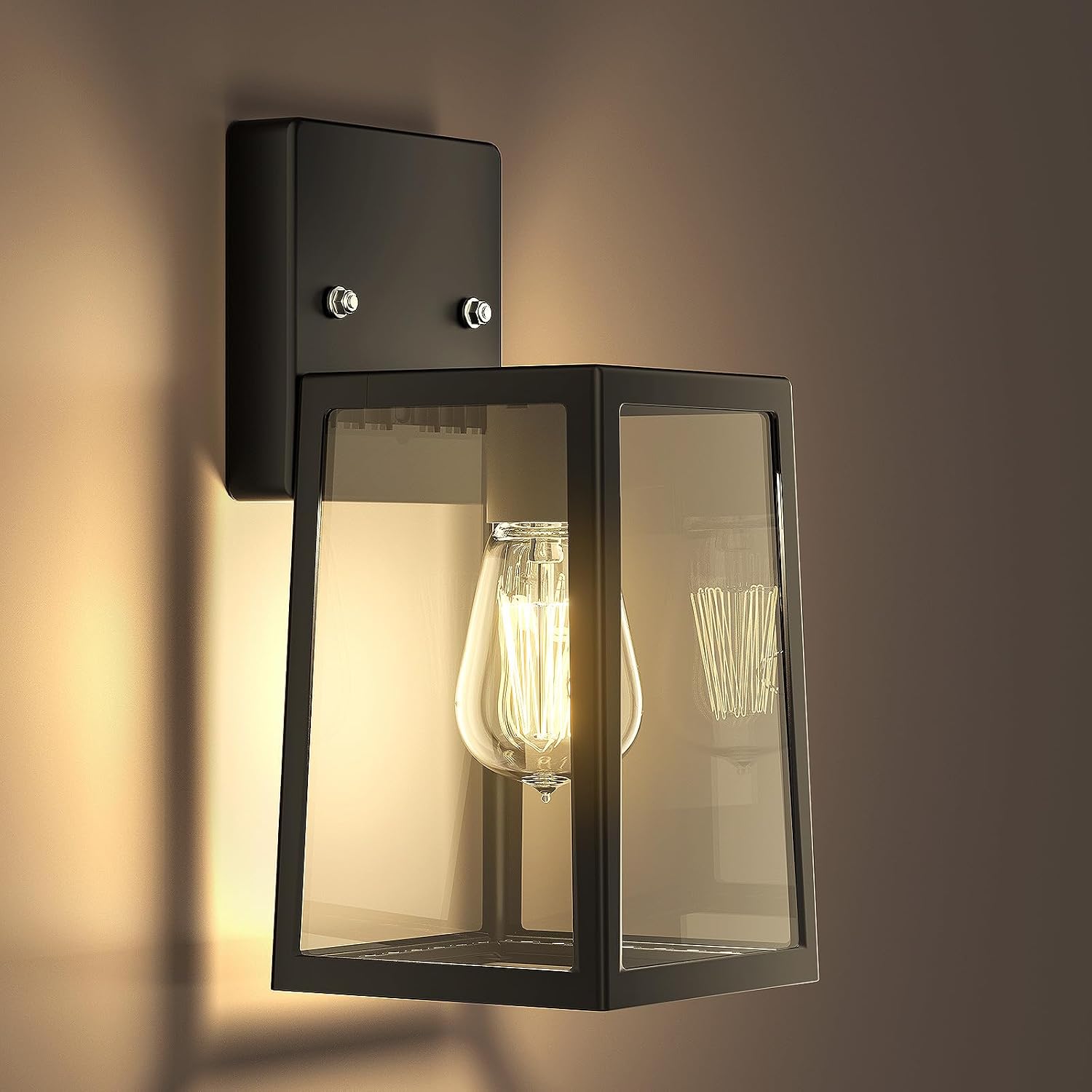 Detalle de Onforu Outdoor Wall Light, Black Metal