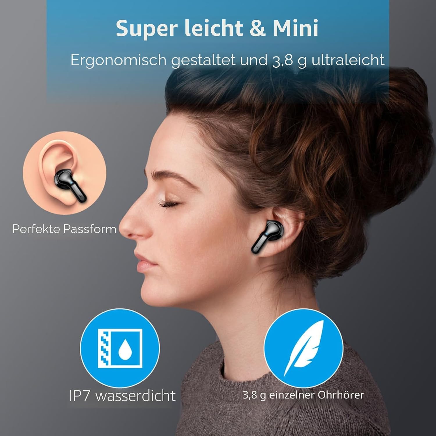 Detalle de Ordtop i13: 2026 Bluetooth In-Ear Kopfhörer – 6D Stereo, kabellos, IP-X7, Bluetooth 5.4