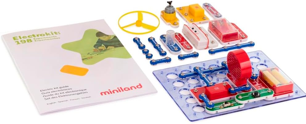 Detalle de Miniland 99116 Electrokit 198 Experiments – zestaw do eksperymentów z elektrycznością