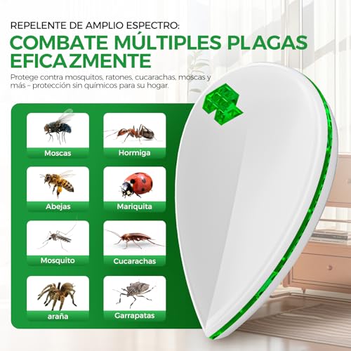 Detalle de veorkide 6 Pack Antimosquitos Electrónico Repelente Ultrasónico con 3 Modos - Protección sin químicos