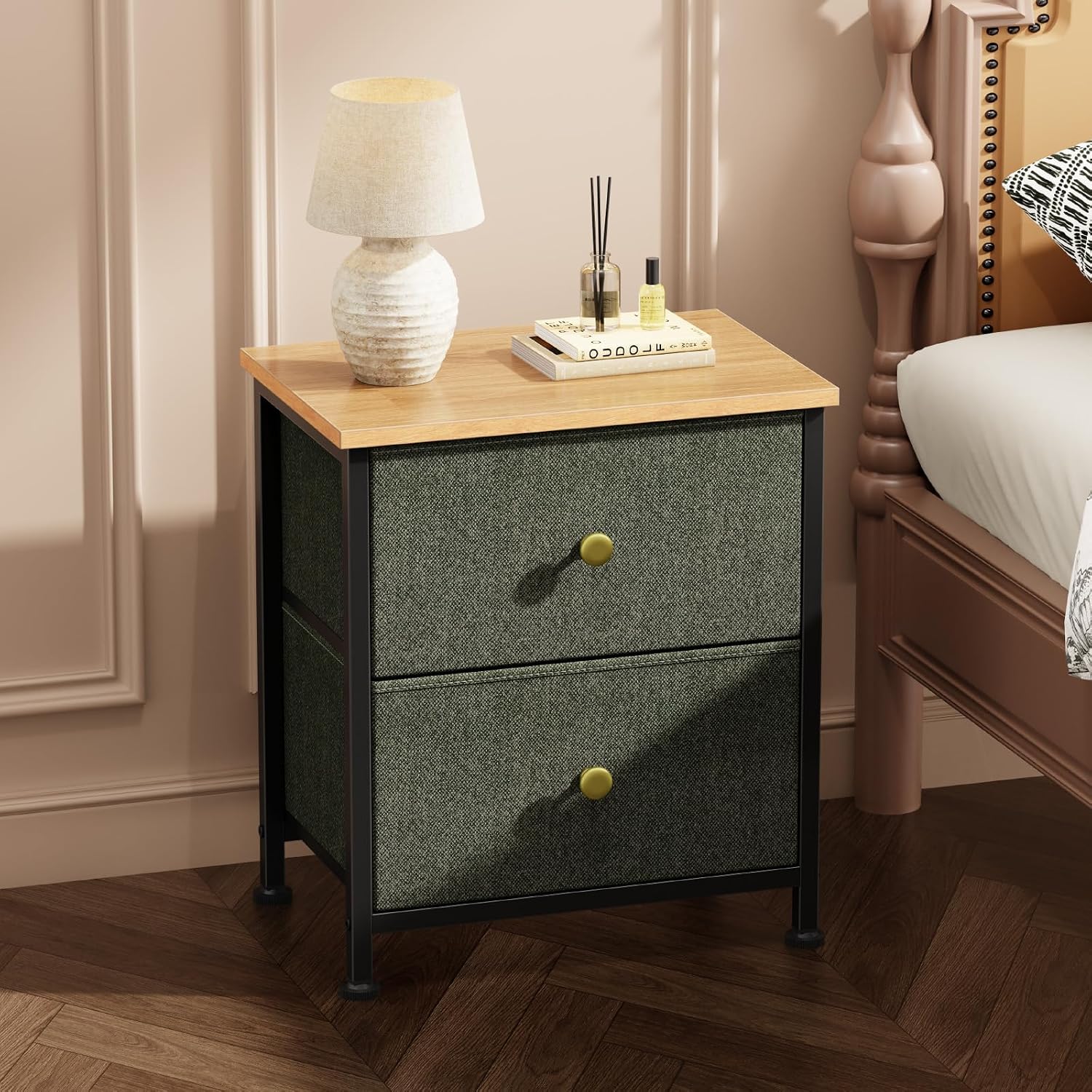 Detalle 2 de Sweetcrispy Nightstand with 2 Fabric Drawers