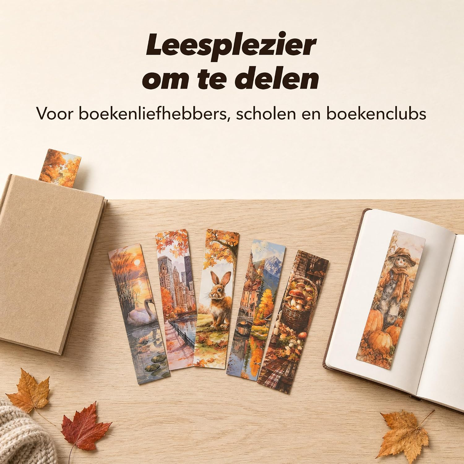 Thumbnail 6 de ASSZBE BM2026-3 herfstboekenleggers van karton, 30 verschillende ontwerpen