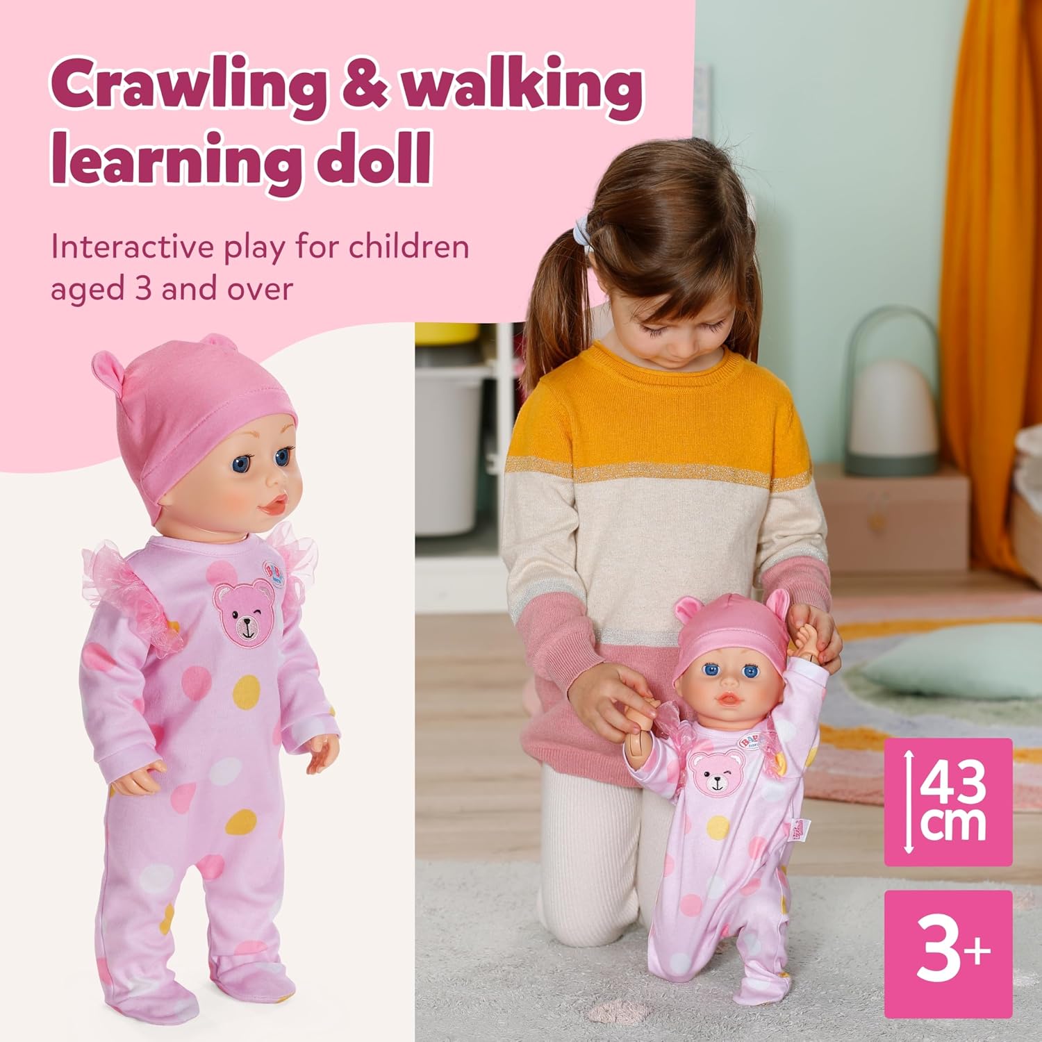 Thumbnail 6 de BABY born Emily Walk with Me 43cm