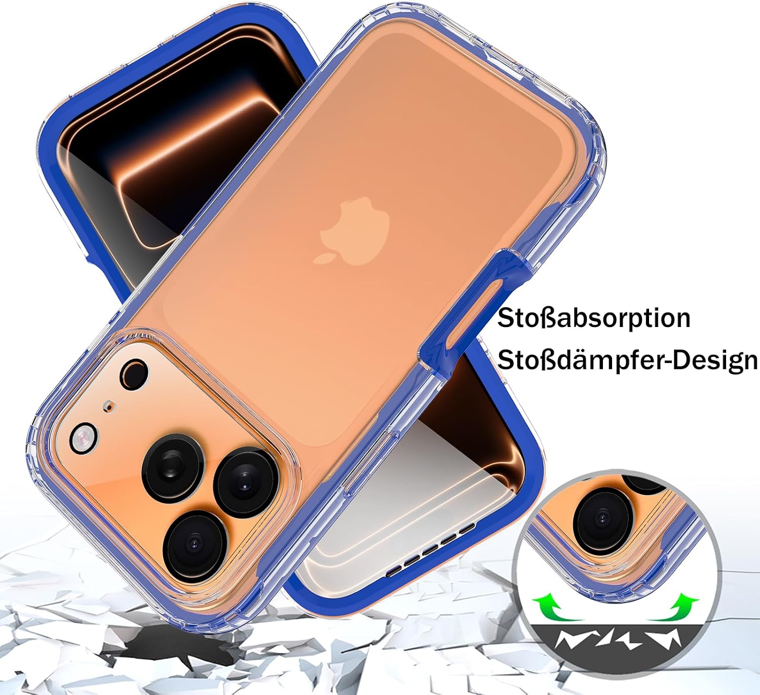 Thumbnail 2 de Leedia 360° Schutzhülle für iPhone 17 Pro (6,3 Zoll) – Blau mit eingebautem Displayschutz und Kamera-Schutzfolie [9H HD], stoßfest