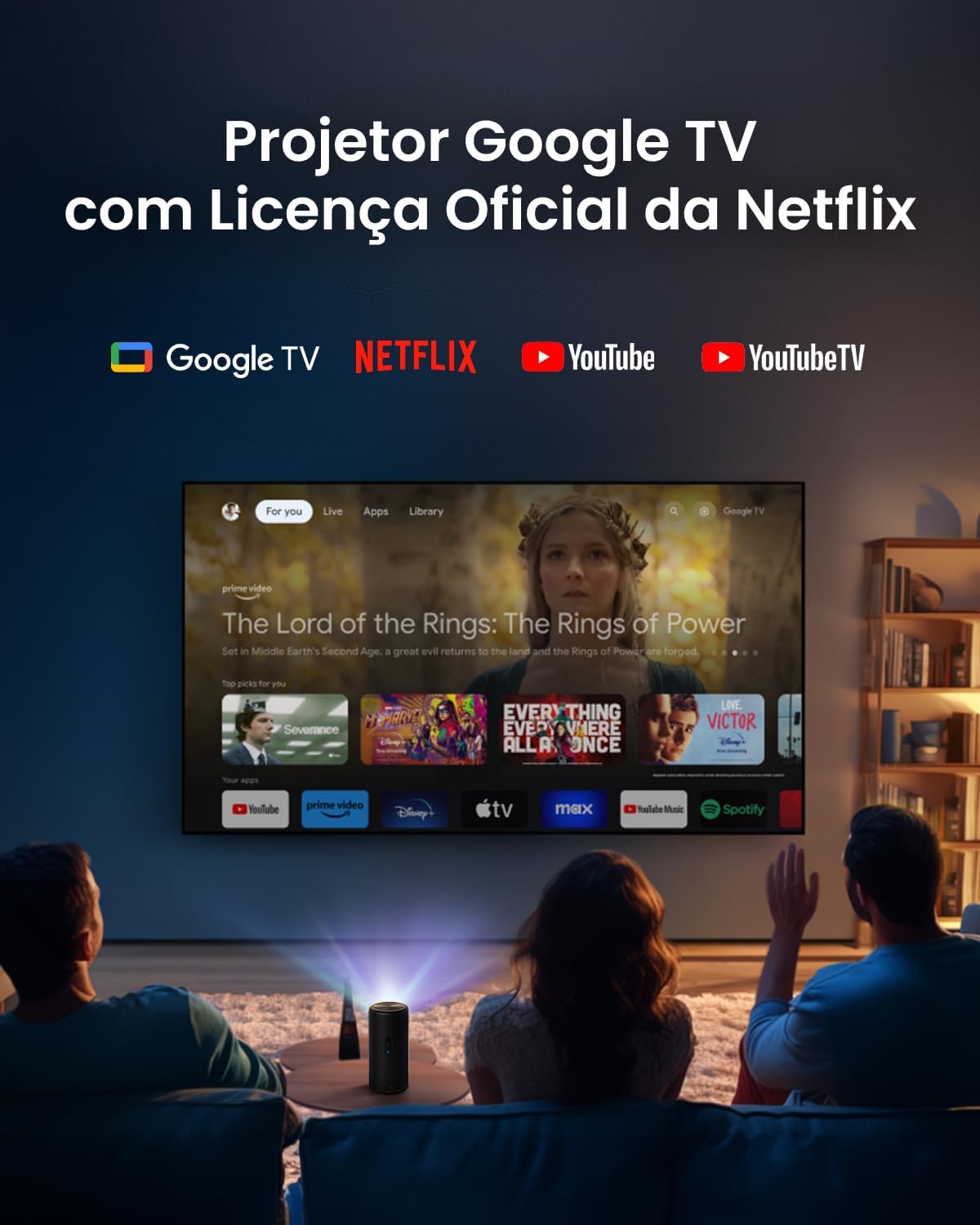 Detalle de NEBULA Capsule3 – przenośny projektor 1080p, 200 ANSI lumenów, Google TV