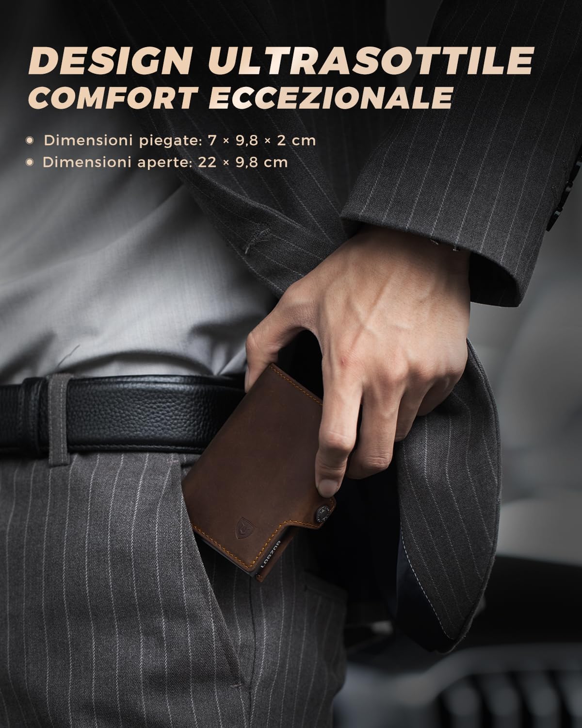 Thumbnail 5 de LORZOR Portafoglio Uomo slim con Portamonete XXL