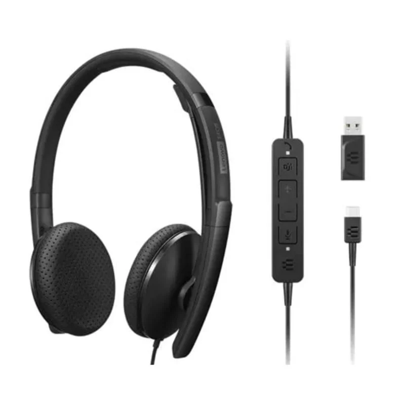 Thumbnail 1 de Lenovo Auriculares con cable negro 20–20.000 Hz