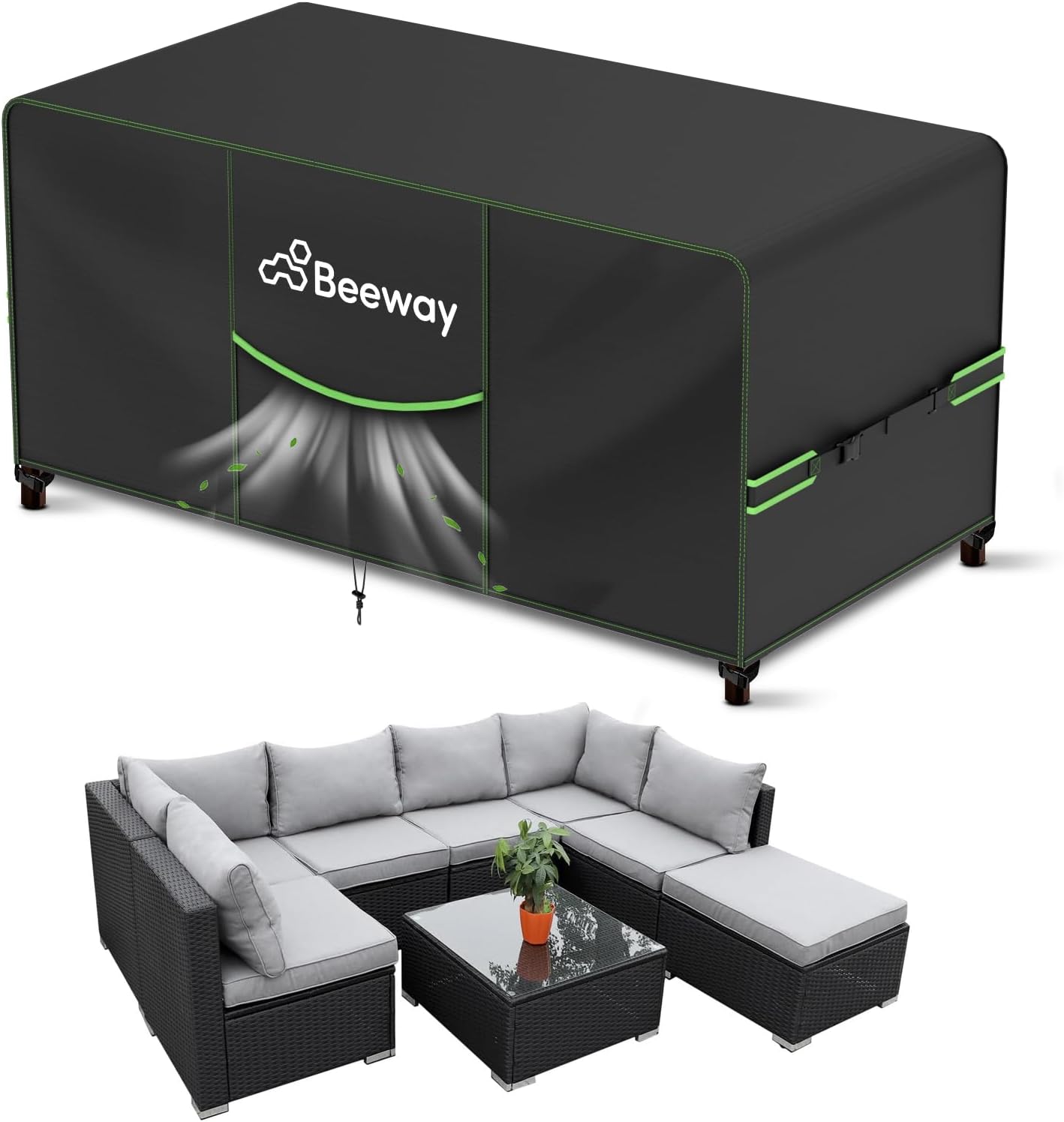 Detalle de BEEWAY Garden Furniture Cover 300x250x102cm