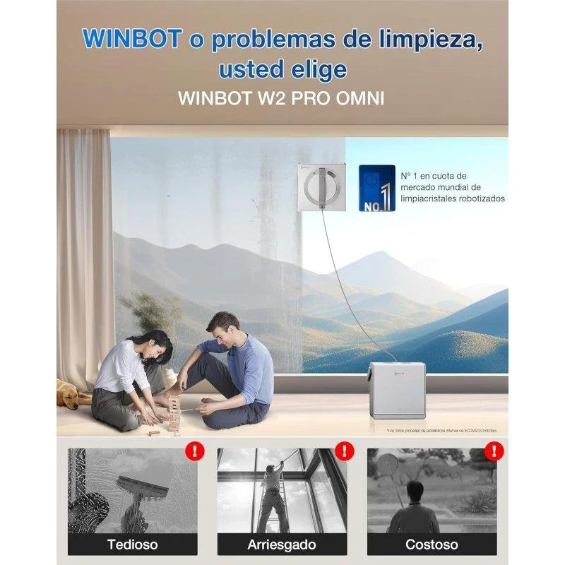 Thumbnail 3 de Ecovacs Winbot W2 Pro Omni: robot limpiacristales con triple pulverizador y estación multifunción