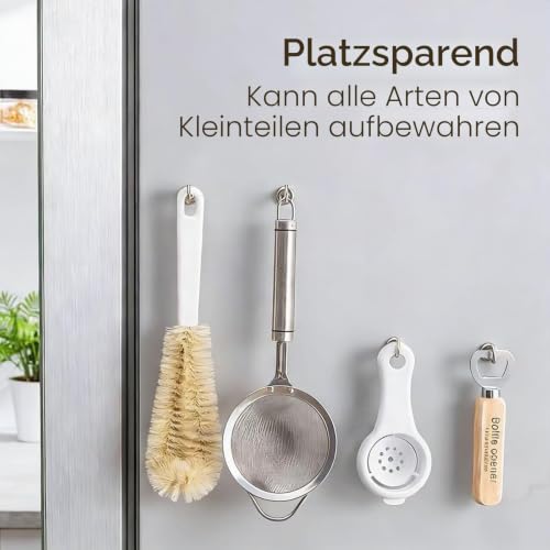 Detalle de SZAXCCOM 20 Stück Magnethaken Klein 20 mm – Extra Stark Neodym Haken für Kühlschrank, Schrank, Büro und Haushalt