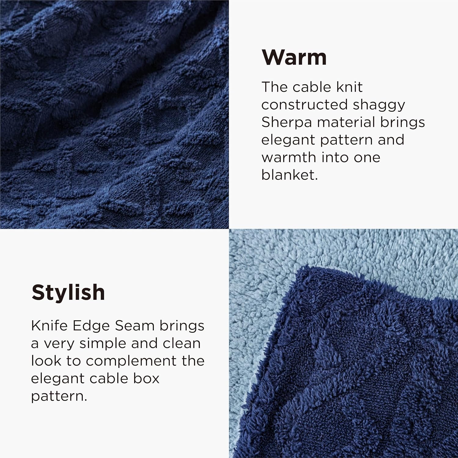 Detalle de Bedsure Sherpa Fleece Blanket Queen